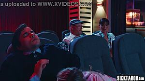 hear teen athena faris moan ridin boyfriend cock in dark cinema? sicktaboo