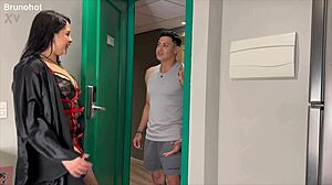 naughty neighbor calls hung guy home for bareback fun