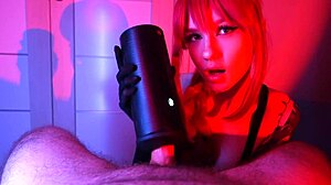 he loves when i use our new toy on him then finish with a deep blowjob moaning sexy brunette teen