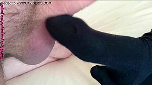 teen sneaker socks lover spreads legs for hairy penis voyeur fun