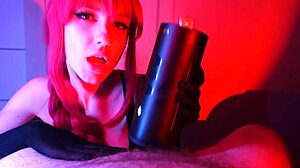 he loves when i use our new toy on him then finish with a deep blowjob moaning sexy brunette teen