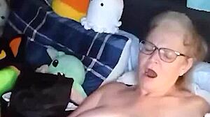 granny's naked yoga flows into intense solo masturbation session