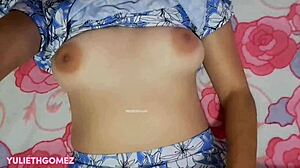 yo yulieth gomez grabs her friend's dildo and masturbates like a real slut