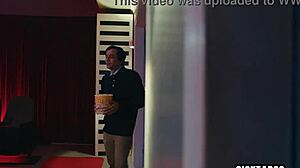 hear teen athena faris moan ridin boyfriend cock in dark cinema? sicktaboo