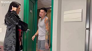 naughty neighbor calls hung guy home for bareback fun