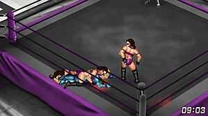 Lesbian Wrestlers Cammy and Samus Battle in Fire Pro Ring