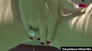 Busty Vicky Vette Fingers Her Swollen Clit and Pussy Lips with Toy by Pool