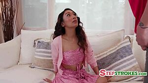 stepdad hooked by stepdaughter's ass grip in stepstrokes