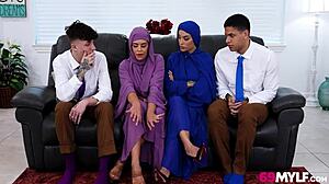 shh these hijab milfs sneak shattering pussy affairs behind closed doors