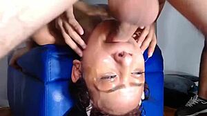 latina slut, deepthroat this monster cock sloppy till rough facial cumshot