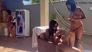 brazilian tattoo girlfriend swaps partners in buzios mansion orgy madness