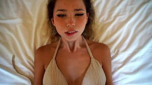 tropical asian blonde bent over for doggy pounding