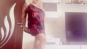 hey watch this busty blonde tease her pussy in sexy dress fingering away till she squirts everywhere love that big tit play