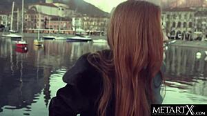 this sexy redhead teen fingers her juicy hairy pussy to orgasm