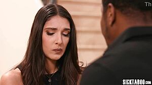 whoa latina drops to knees sucking that huge black cock before rough pounding