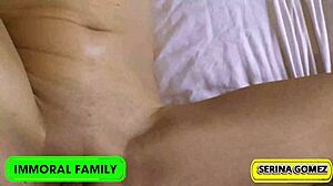 serina's dripping wet cunt gets ripped open by stepdad's monster cock in bedroom frenzy