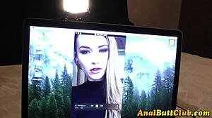 KINKY SLUT Fingers Her Gaping Ass Masturbating Hard