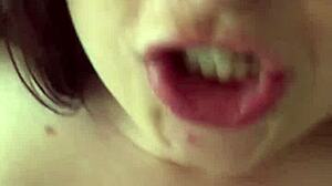 Brunette babe bends over in public restroom for pov blowjob then hard anal assfucking