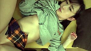 138cm petite Japanese gymnast gets secret bedroom lesson after practice