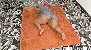 Horny milf slammed hard on floor creampie explosion