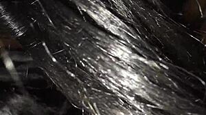 ebony babe teases with her skills on pale shaft intriguing contrast