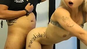 Real Elsa from Frozen Teen Sucks BBC in Public Bathroom Cumshot!