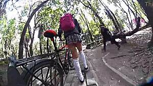 check out this crossdresser flashing her miniskirt upskirt all around the city...