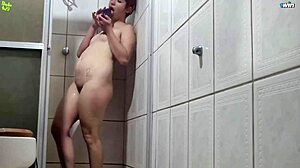 caught busty latina sister-in-law shower fucking bareback cum in mouth