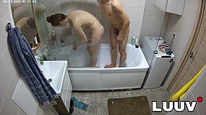 Man, Luuv Esteban and Foxy look amazing showering together, those natural tits are perfect!