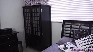 Amateur Teen's Suspended Stepsis Takes Hard Anal And Blowjob Pov