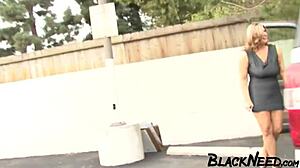 busty ebony milf chokes on bbc deepthroat before rough facial blast