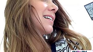 coed captures new girl facesitting her shaved pussy pov