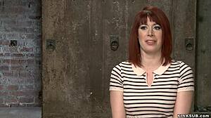 Hey lesbian slave, feel that whip crack on your bound brunette body while I choke your deepthroat?