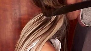 Petite French Maid Candie Cross Choked Deepthroat Face Fucked Rough