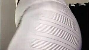 that fat ass shakes wildly in fishnets hiding her juicy pussy secrets