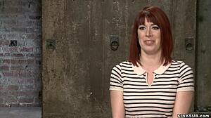 Hey lesbian slave, feel that whip crack on your bound brunette body while I choke your deepthroat?