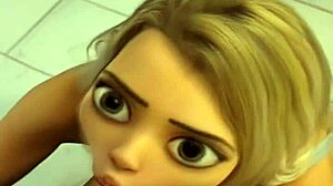 Real Elsa from Frozen Teen Sucks BBC in Public Bathroom Cumshot!