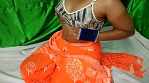 indian babe spreads her thick hairy pussy wide open