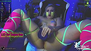 that horny rave girl shaking her fat ass and big tits all night