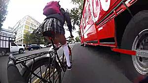 check out this crossdresser flashing her miniskirt upskirt all around the city...