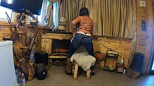 beautiful step-mom housewife shakes huge ass spreads hungry gaping pussy