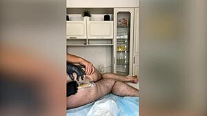 Client Explodes Cum In Bold Men's Bikini Depilation!