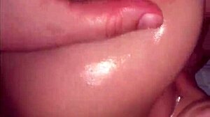 Shower titty fuck ends with cum on big boobs