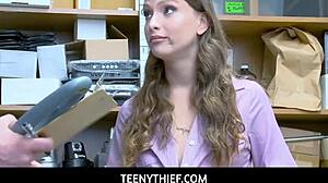 Officer mike mancin bends izzy lush over office desk fucking her tight teen pussy doggystyle pov hardcore