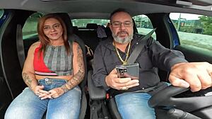 Marcelle Pimenta Milf Takes Wild Car Ride and Gives Bareback Blowbang Action