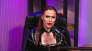 redhead milf bdsm queen domme rips clothes teases lesbian latex lick party