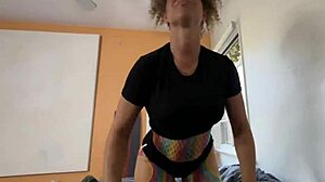 Milf Catches Masked Intruder Jerking Monster Cock and Joins for Pussy Ride