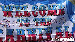 ricky wrestles bella the strongest petite teen into intense hardcore pounding on carnival holiday