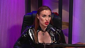 redhead milf bdsm queen domme rips clothes teases lesbian latex lick party