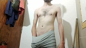 Cute Skinny Babe Masturbates Big Cock in Bathroom Mirror!